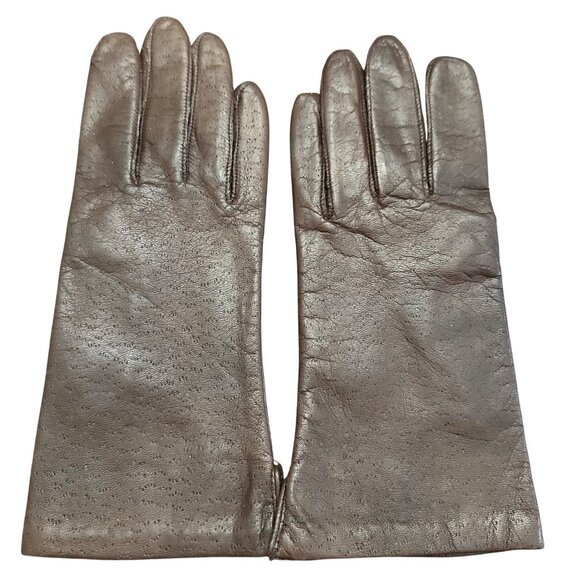 Fownes Leather Gloves Brown NWOT Textured Women 7.5 Medium Driving Gloves - Picture 6 of 7